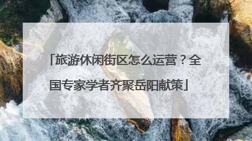 旅游休闲街区怎么运营？全国专家学者齐聚岳阳献策