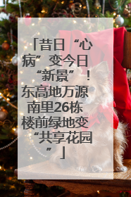 昔日“心病”变今日“新景”！东高地万源南里26栋楼前绿地变“共享花园”