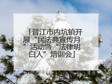晋江市内坑镇开展“民法典宣传月”活动暨“法律明白人”培训会
