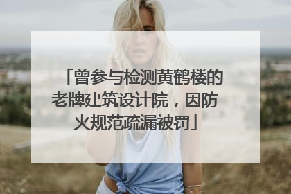 曾参与检测黄鹤楼的老牌建筑设计院，因防火规范疏漏被罚