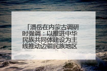 潘岳在内蒙古调研时强调：以推进中华民族共同体建设为主线推动边疆民族地区高质量发展