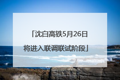 沈白高铁5月26日将进入联调联试阶段