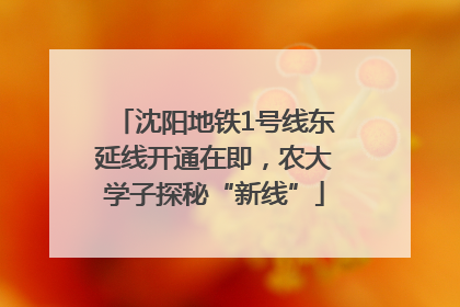 沈阳地铁1号线东延线开通在即，农大学子探秘“新线”