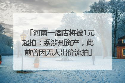 河南一酒店将被1元起拍：系涉刑资产，此前曾因无人出价流拍
