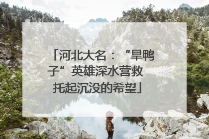 河北大名：“旱鸭子”英雄深水营救 托起沉没的希望