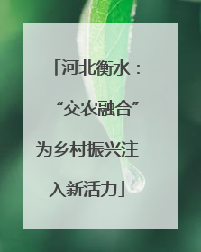 河北衡水：“交农融合”为乡村振兴注入新活力