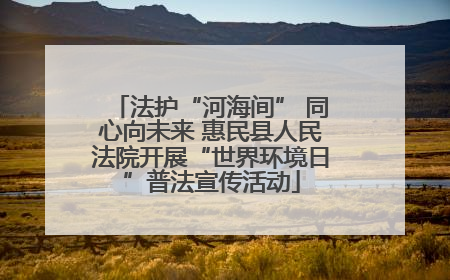 法护“河海间” 同心向未来 惠民县人民法院开展“世界环境日”普法宣传活动