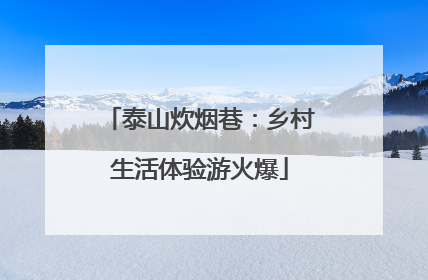 泰山炊烟巷：乡村生活体验游火爆