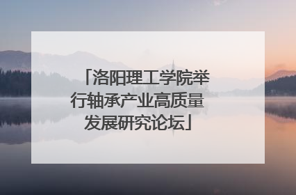 洛阳理工学院举行轴承产业高质量发展研究论坛