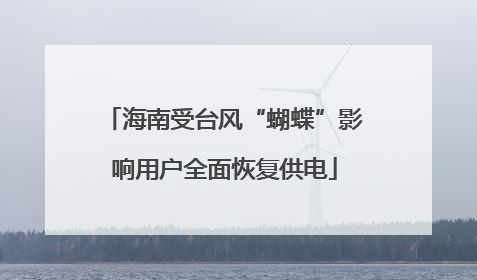海南受台风“蝴蝶”影响用户全面恢复供电