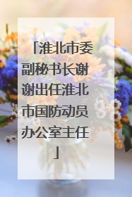 淮北市委副秘书长谢谢出任淮北市国防动员办公室主任