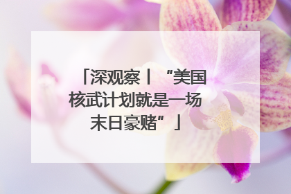 深观察丨“美国核武计划就是一场末日豪赌”