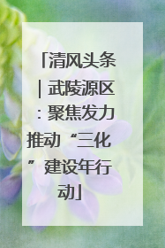 清风头条｜武陵源区：聚焦发力推动“三化”建设年行动