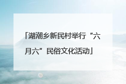 湖潮乡新民村举行“六月六”民俗文化活动