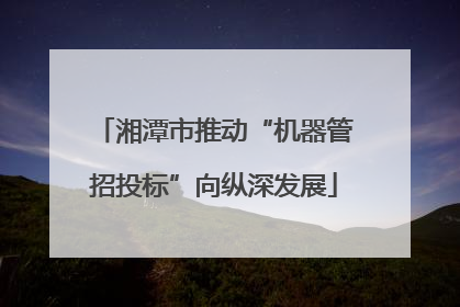 湘潭市推动“机器管招投标”向纵深发展