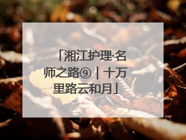 湘江护理·名师之路⑨｜十万里路云和月
