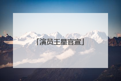 演员王星官宣