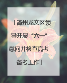 漳州龙文区领导开展“六一”慰问并检查高考备考工作