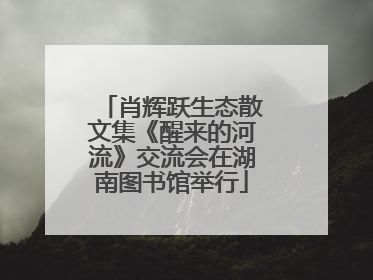 肖辉跃生态散文集《醒来的河流》交流会在湖南图书馆举行