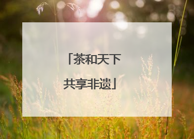 茶和天下 共享非遗