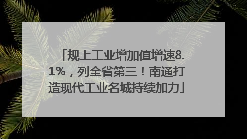 规上工业增加值增速8.1%，列全省第三！南通打造现代工业名城持续加力