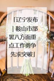 辽宁发布｜鞍山市部署八方面重点工作勇争先求突破
