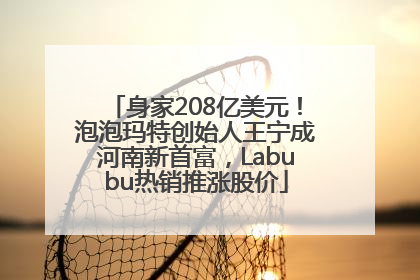 身家208亿美元！泡泡玛特创始人王宁成河南新首富，Labubu热销推涨股价