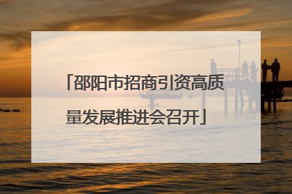 邵阳市招商引资高质量发展推进会召开