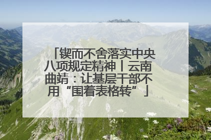 锲而不舍落实中央八项规定精神丨云南曲靖：让基层干部不用“围着表格转”