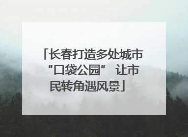 长春打造多处城市“口袋公园” 让市民转角遇风景