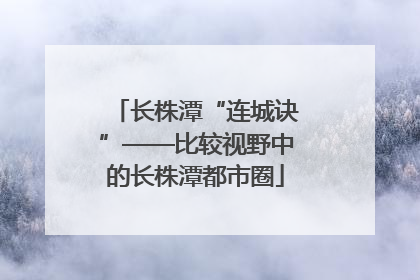 长株潭“连城诀”——比较视野中的长株潭都市圈