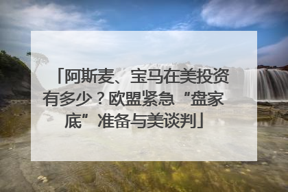阿斯麦、宝马在美投资有多少？欧盟紧急“盘家底”准备与美谈判