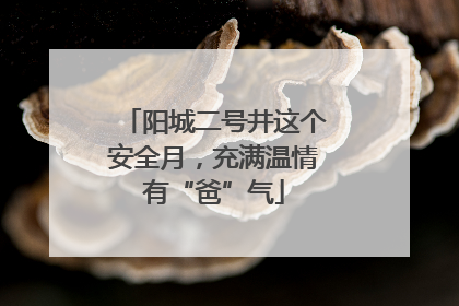 阳城二号井这个安全月，充满温情有“爸”气