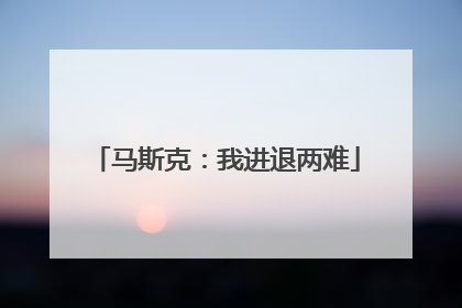马斯克：我进退两难