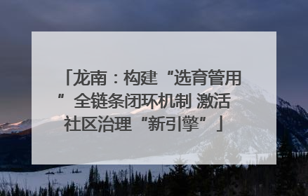 龙南：构建“选育管用”全链条闭环机制 激活社区治理“新引擎”