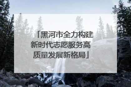 黑河市全力构建新时代志愿服务高质量发展新格局