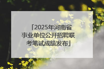 2025年河南省事业单位公开招聘联考笔试成绩发布