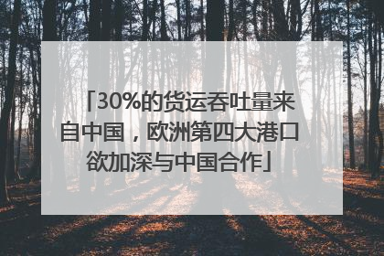 30%的货运吞吐量来自中国，欧洲第四大港口欲加深与中国合作