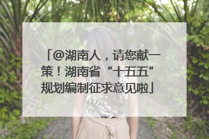 @湖南人，请您献一策！湖南省“十五五”规划编制征求意见啦